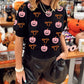 Short Puff Sleeve Bow Knot Plush Skeleton Halloween Sweater