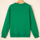 Merry Sequin Letter Patched Drop Shoulder Baggy Sweatshirt