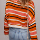 Stripe Drop Shoulder Cropped Pullover Sweater