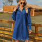 Oversized Denim Shirt Dress