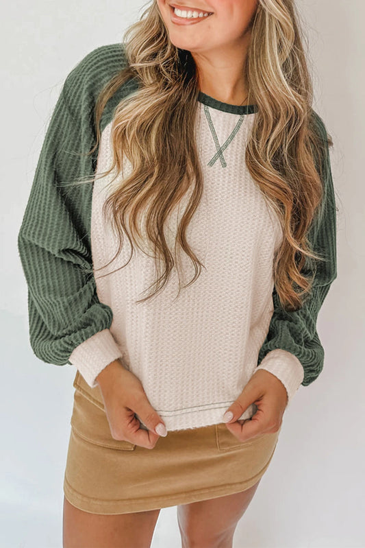 Block Raglan Sleeve Top