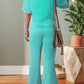 Floral Patch Exposed Seam Raw Edge Pants Set