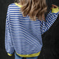 Oversized Contrast Trim Pullover Sweatshirt