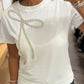 Rhinestone Bow Embellished Tee