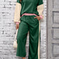 Block Pullover Loose Pant Set