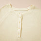 Textured Knit Half Buttons Henley Top