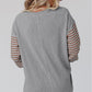 Colorblock Striped Bishop Sleeve Top