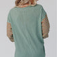 Colorblock Striped Bishop Sleeve Top