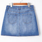 Wrapped Crossed Waist Denim Mini Skirt