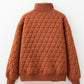 Geometric Quilted Half Zipped Loose Sweatshirt
