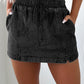 Drawstring High Waist Pocketed Denim Shorts