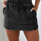 Drawstring High Waist Pocketed Denim Shorts