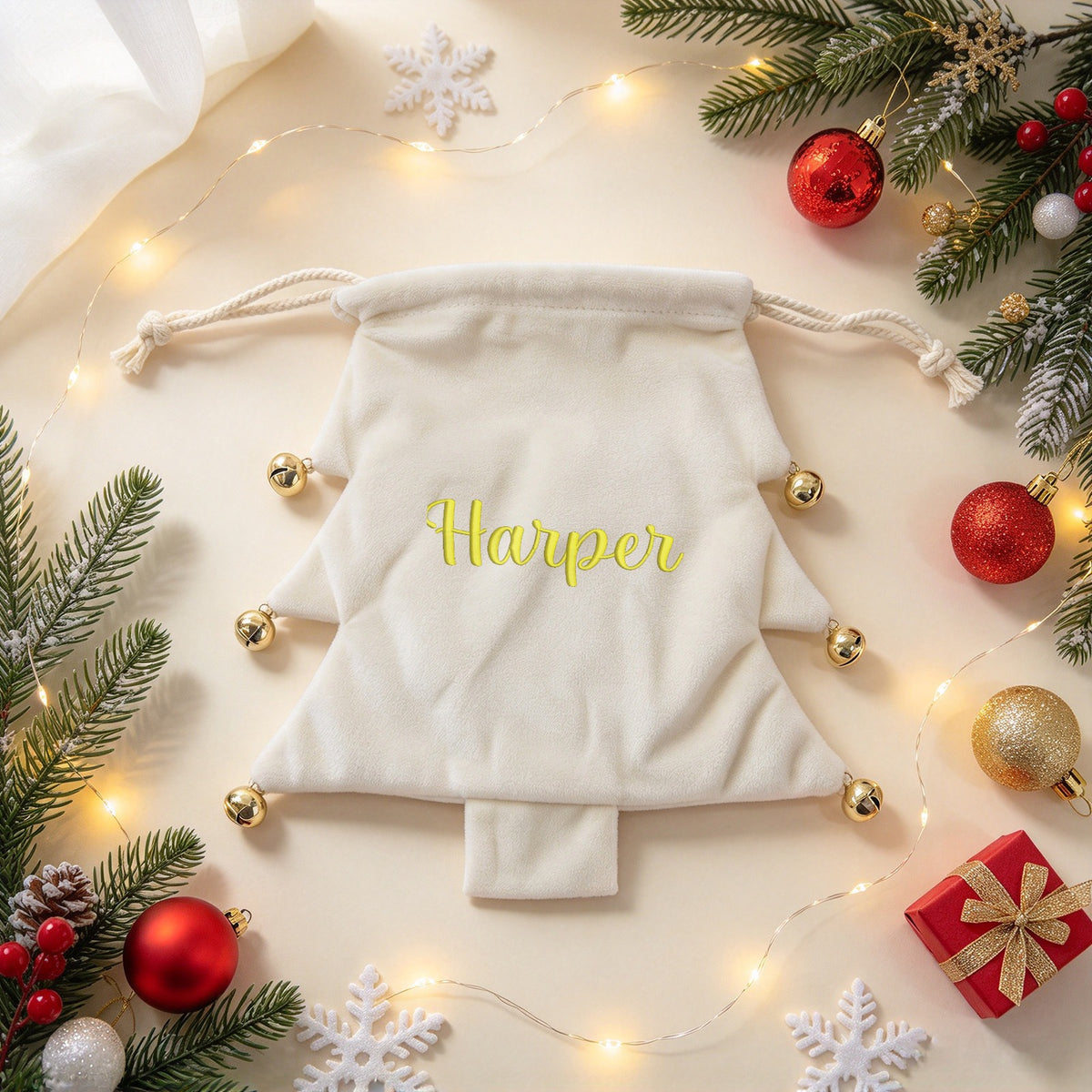 Velvet Christmas Tree Gift Bag