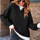 Contrast Ribbed Color Block Patchwork Baggy Sweatshirt