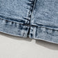 Drawstring High Waist Pocketed Denim Shorts