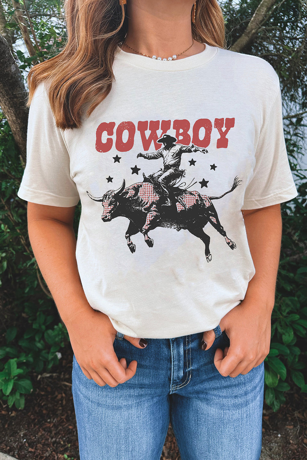 COWBOY Star Graphic Crewneck Western Fashion Tee