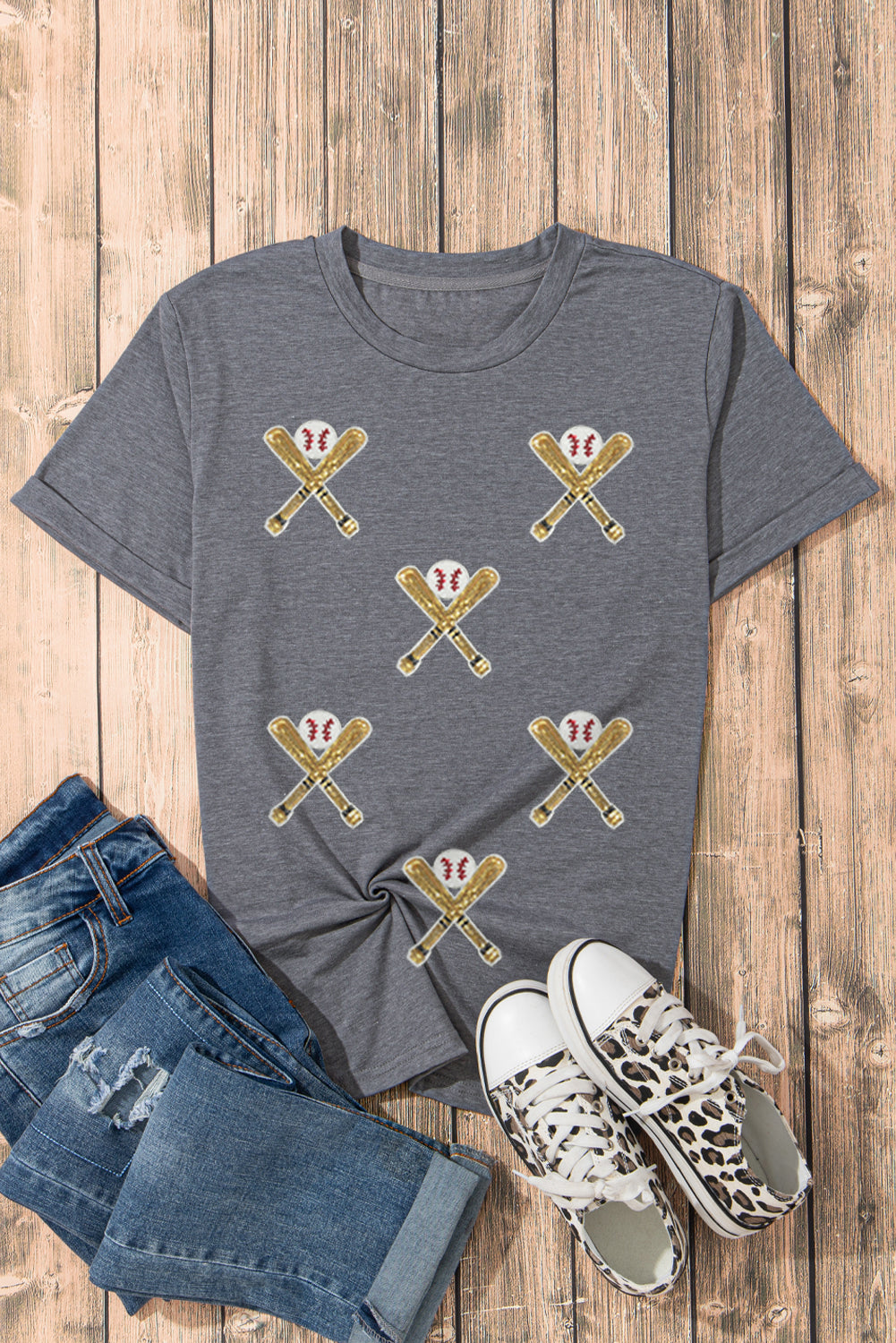Sequined Game Day Casual Tee