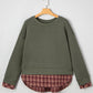 Vintage Plaid Patchwork Drop Shoulder Sweatshirt