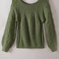 Hollow-out Puffy Sleeve Knit Sweater