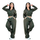 A-Two-piece set: hooded top and wide-leg trousers(Q6391)