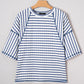 Knit Split Hem Half Sleeve Loose Top