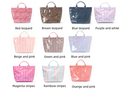 Custom Embroidered Waterproof Striped Tote Bag