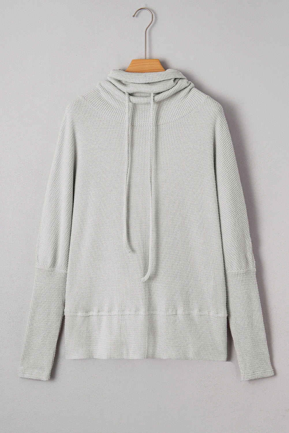 Drawstring Cowl Neck Oversize Top with Side Slits