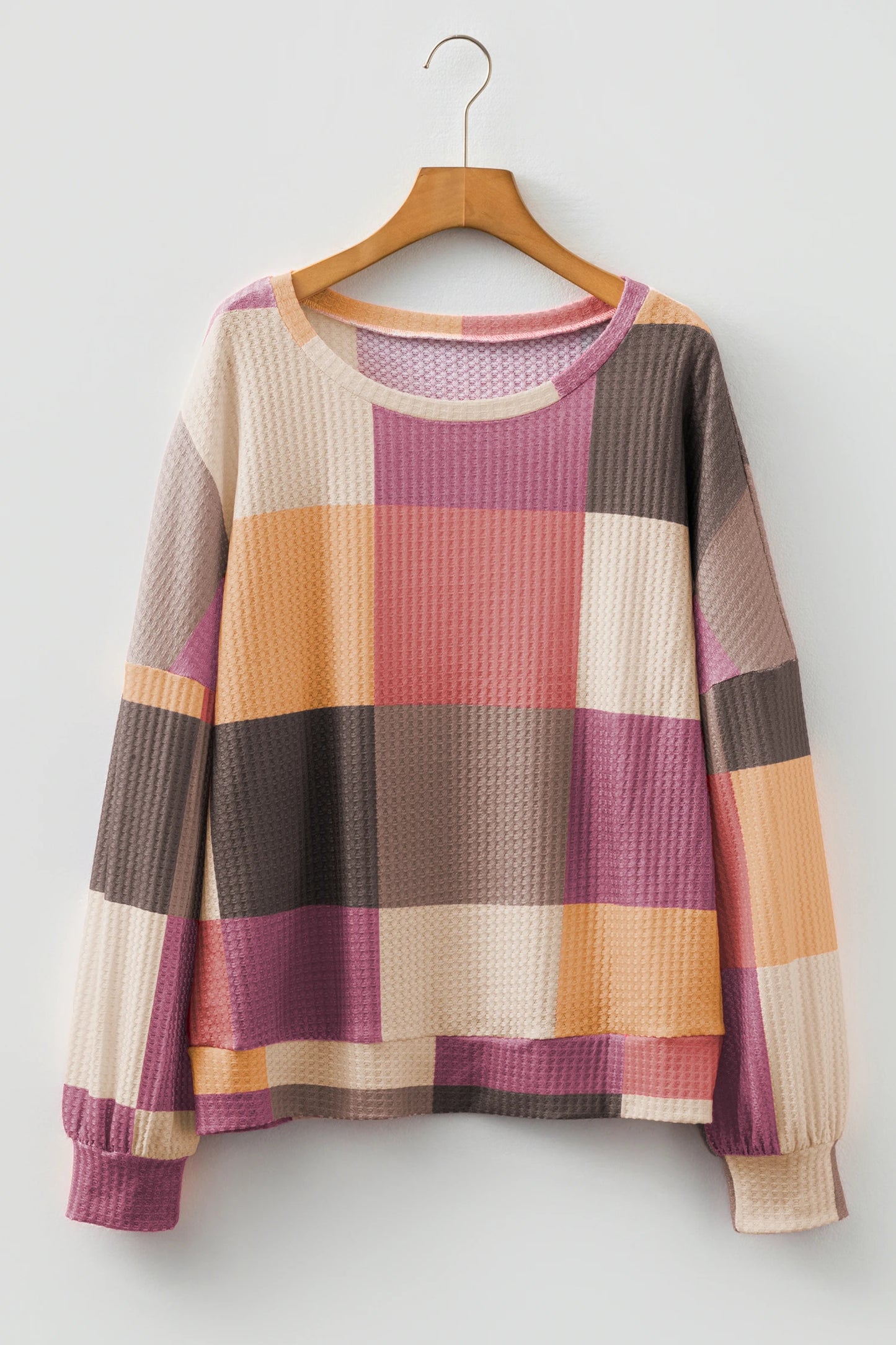 Textured Knit Long Sleeve Loose Top