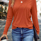 Asymmetric Seam Detail Solid Color Long Sleeve Top