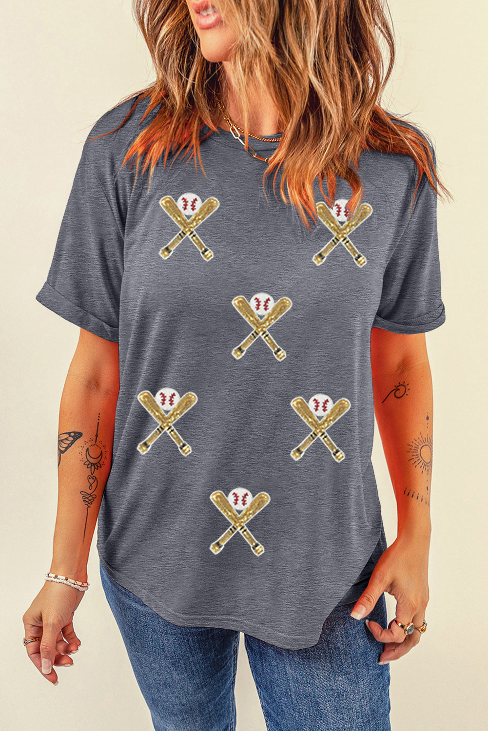 Sequined Game Day Casual Tee
