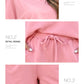 Gossamer Pink Scalloped V Neck Dolman Oversize Top Drawstring Short Set
