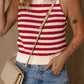Textured Knit Ribbed Hem Sweater Tank Top