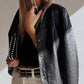 Faux Leather Buttoned Front Boxy Jacket