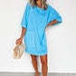 Drop Shoulder Loose Casual T Shirt Mini Dress