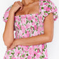 Dainty Floral Smocked Puff Sleeve Flowy Long Dress