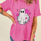 Glitter Ghost Graphic Halloween T Shirt