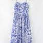 Floral Print Spaghetti Strap High Waist Maxi Dress