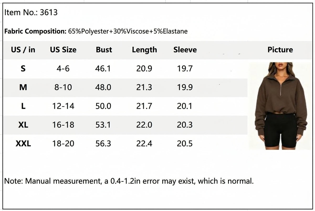 Women's Cropped Half-Zip Sweatshirt