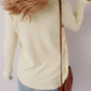 Textured Knit Half Buttons Henley Top