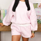 Plaid Baggy Pullover Drawstring Casual Shorts 2pcs Outfit
