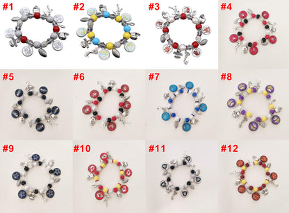 Game Day Team Charm Bead Bracelet Collection