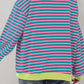Oversized Contrast Trim Pullover Sweatshirt