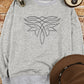 Western Pattern Embroidered Drop Shoulder Pullover Top