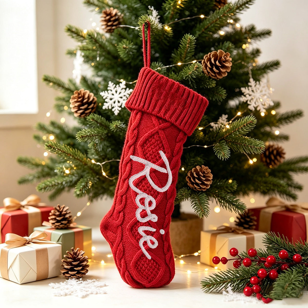 Custom Handmade Embroidered Christmas Stocking