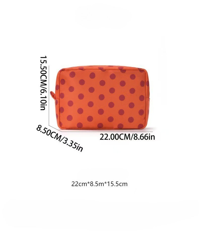 Custom Polka-Dot Color-Block Makeup Bag