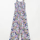 Floral Print Smocked High Waist Square Neck Jumpsuit
