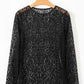 Pattern Sheer Mesh Long Sleeve Top