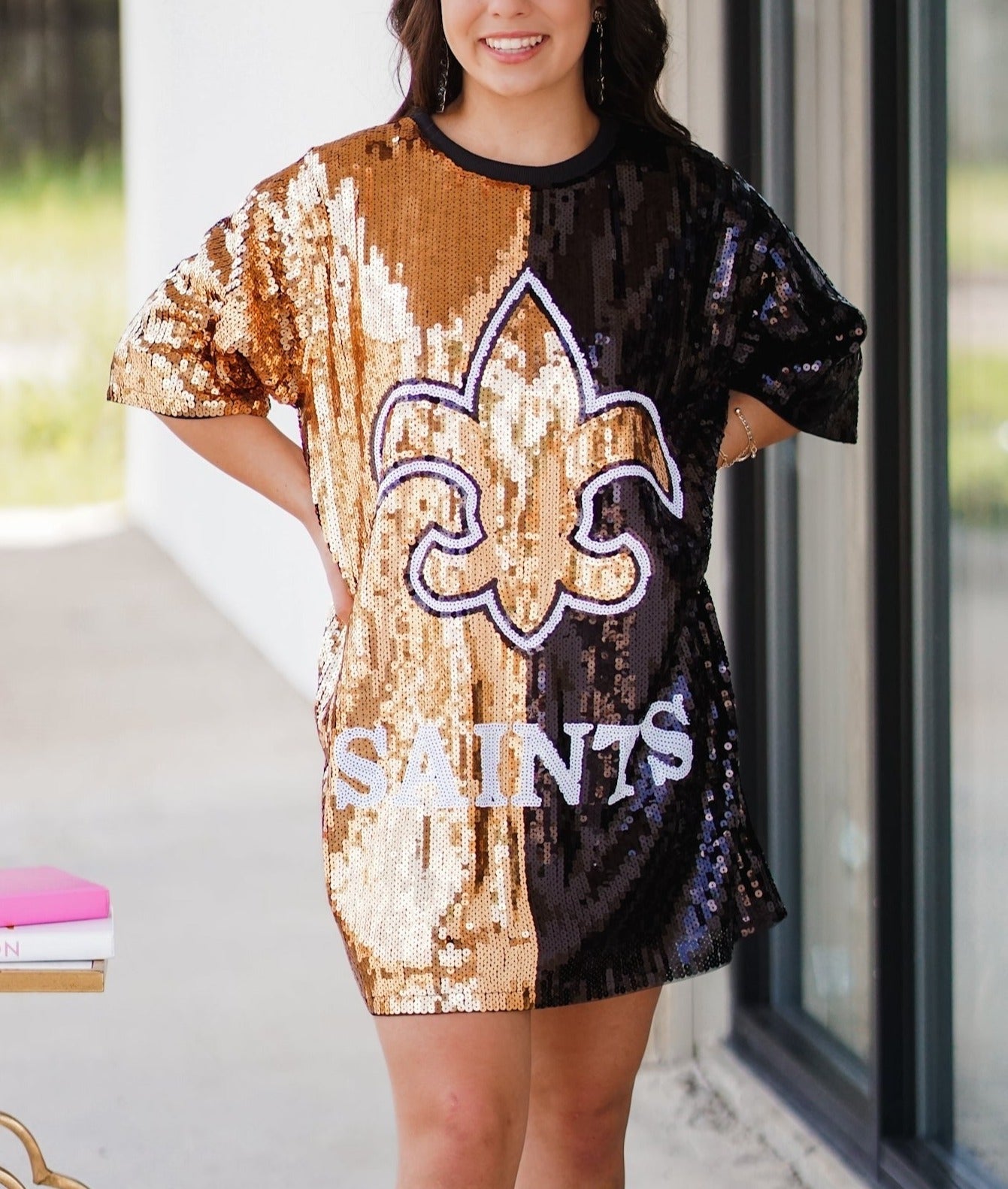 Game Day Saints Sequins Dress