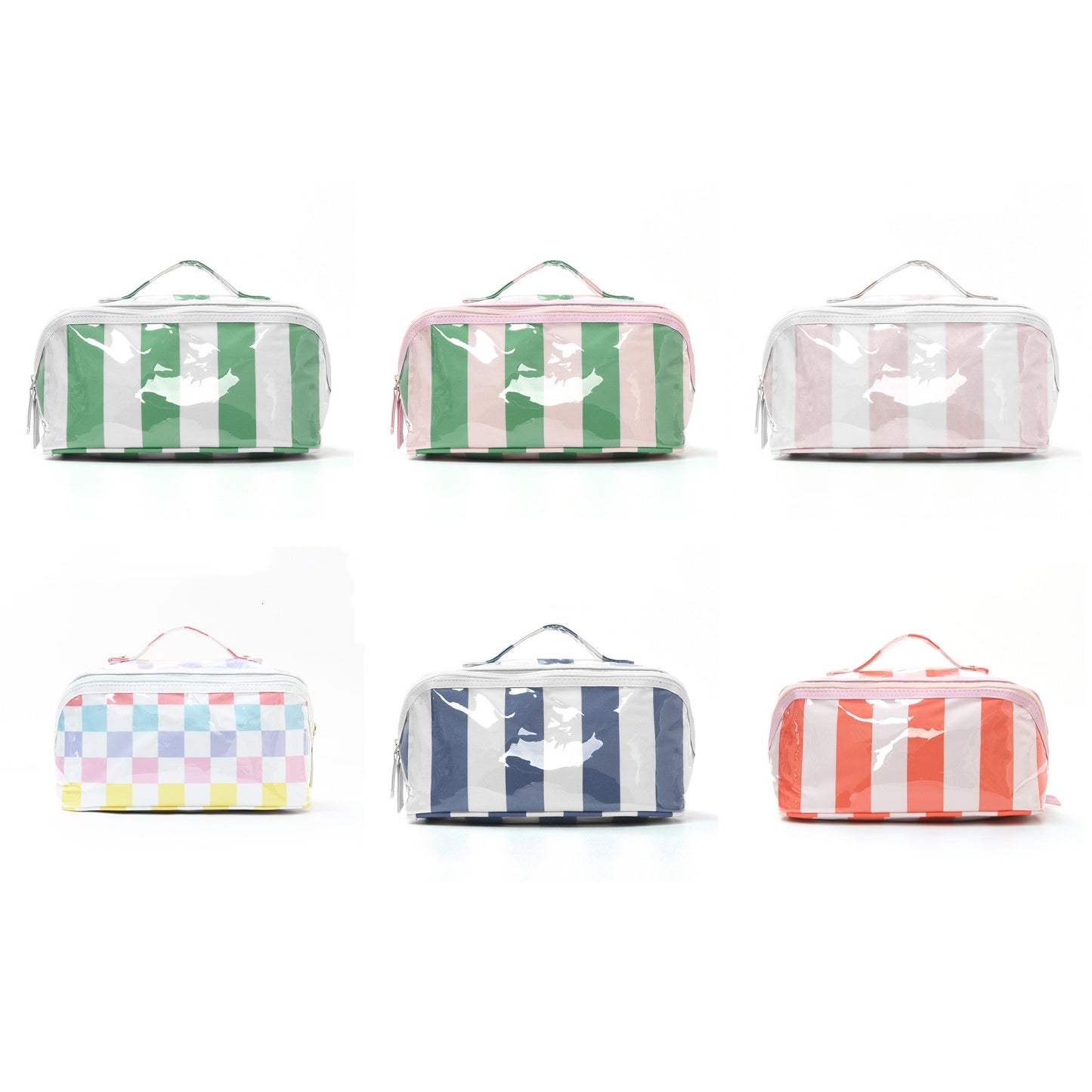Custom Striped Transparent Coating Wash Bag