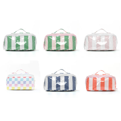 Custom Striped Transparent Coating Wash Bag